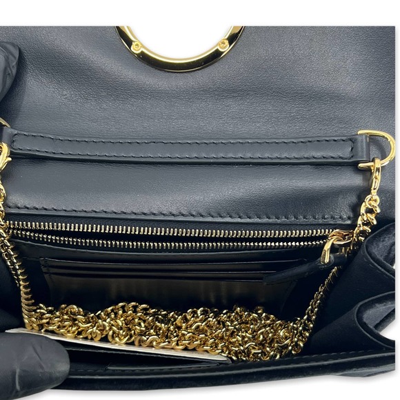 💛SOLD🖤 Fendi Velvet Wallet on Chain in Black - Picture 4 of 11